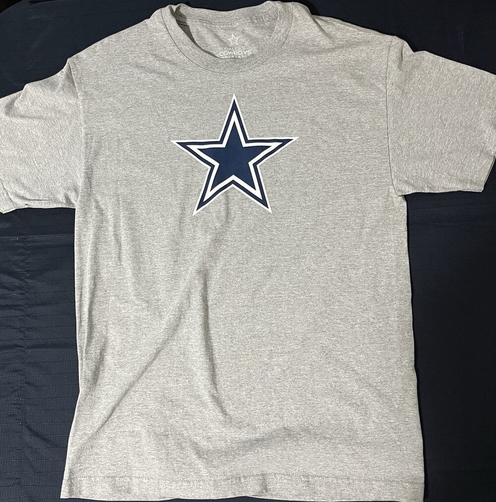 New NFL Dallas Cowboys Authentic Cotton Blend Gray Tshirt Size Large